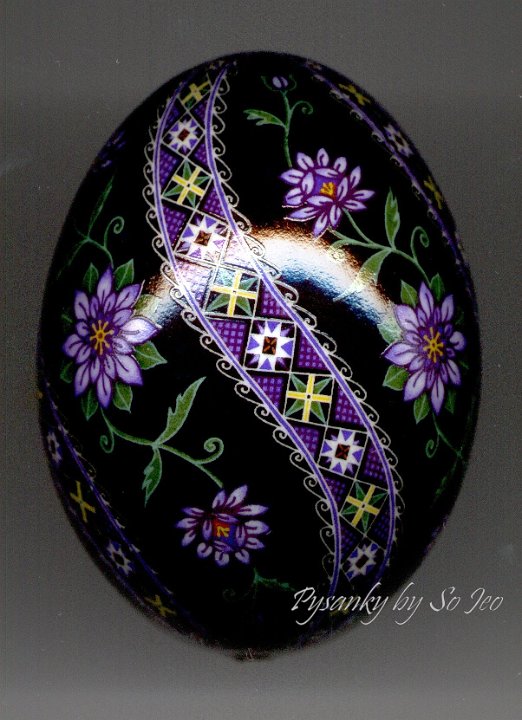 Love In A Mist Pysanky Ukrainian Easter Egg by So Jeo